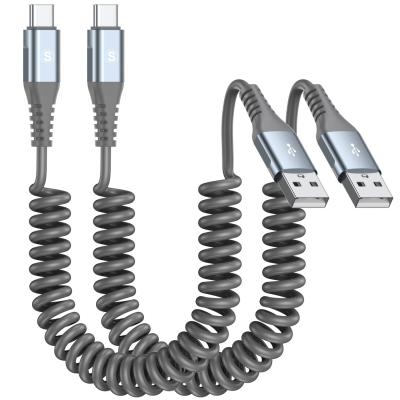 USB A to USB C Coiled Cable